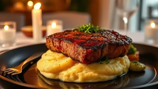 Aileen's Steak Continental (pan-seared steak with sauce)