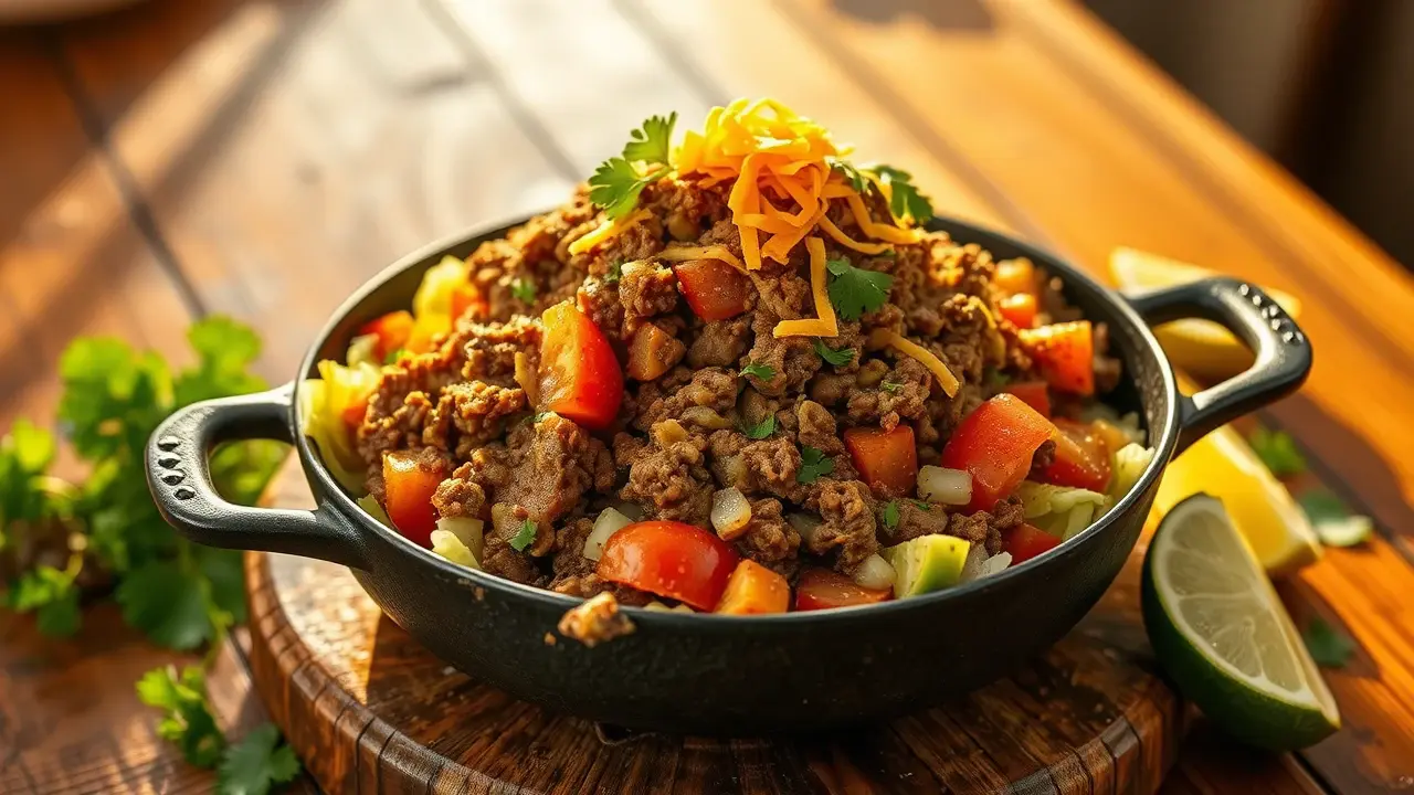 Ground Beef Taco Cabbage Skillet