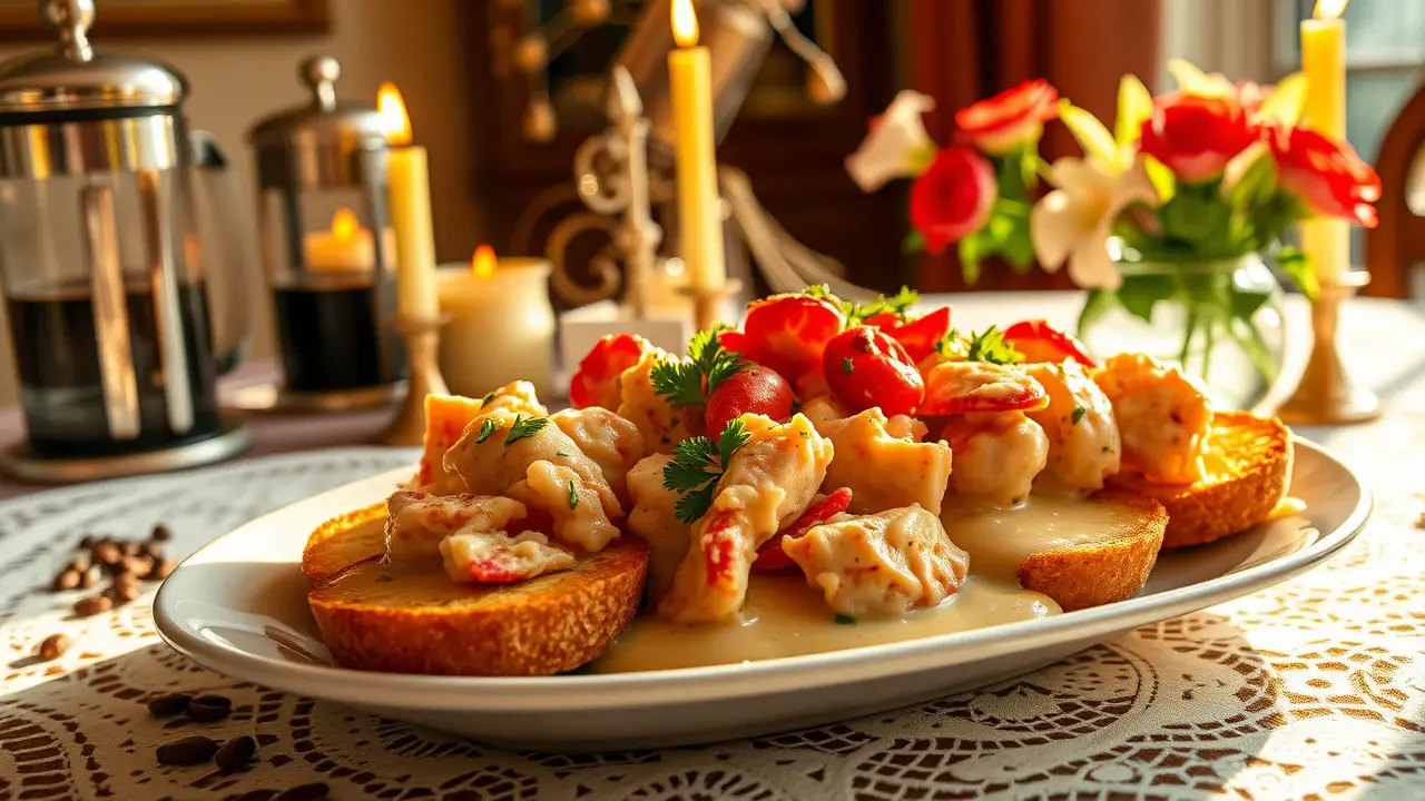 Jeff's Lobster Newberg (lobster in cream and sherry sauce)