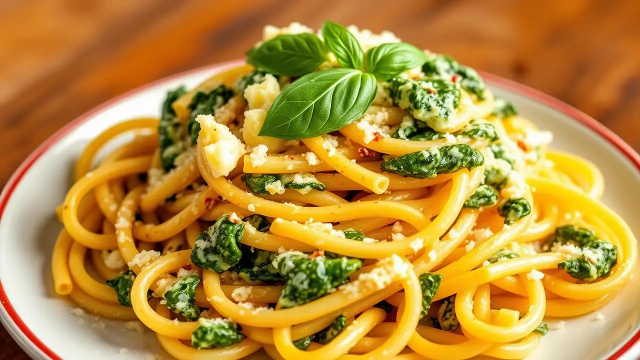 Simple Spinach Ricotta Pasta