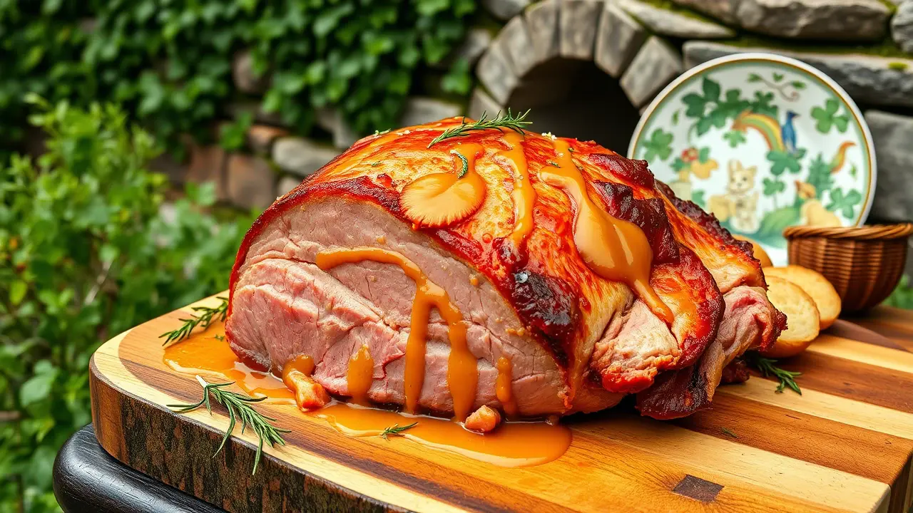 Saint Patrick's Day Oven Baked Corned Beef with Mustard Glaze