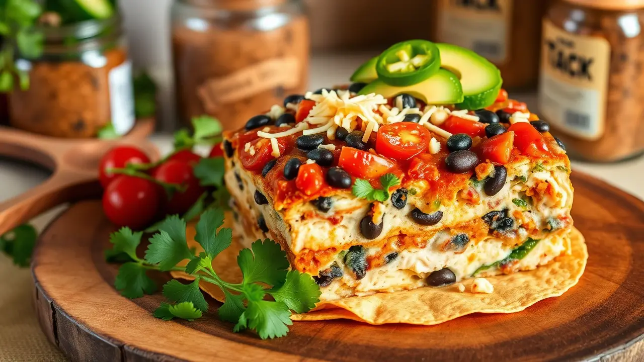 Skinny Chicken Taco Casserole