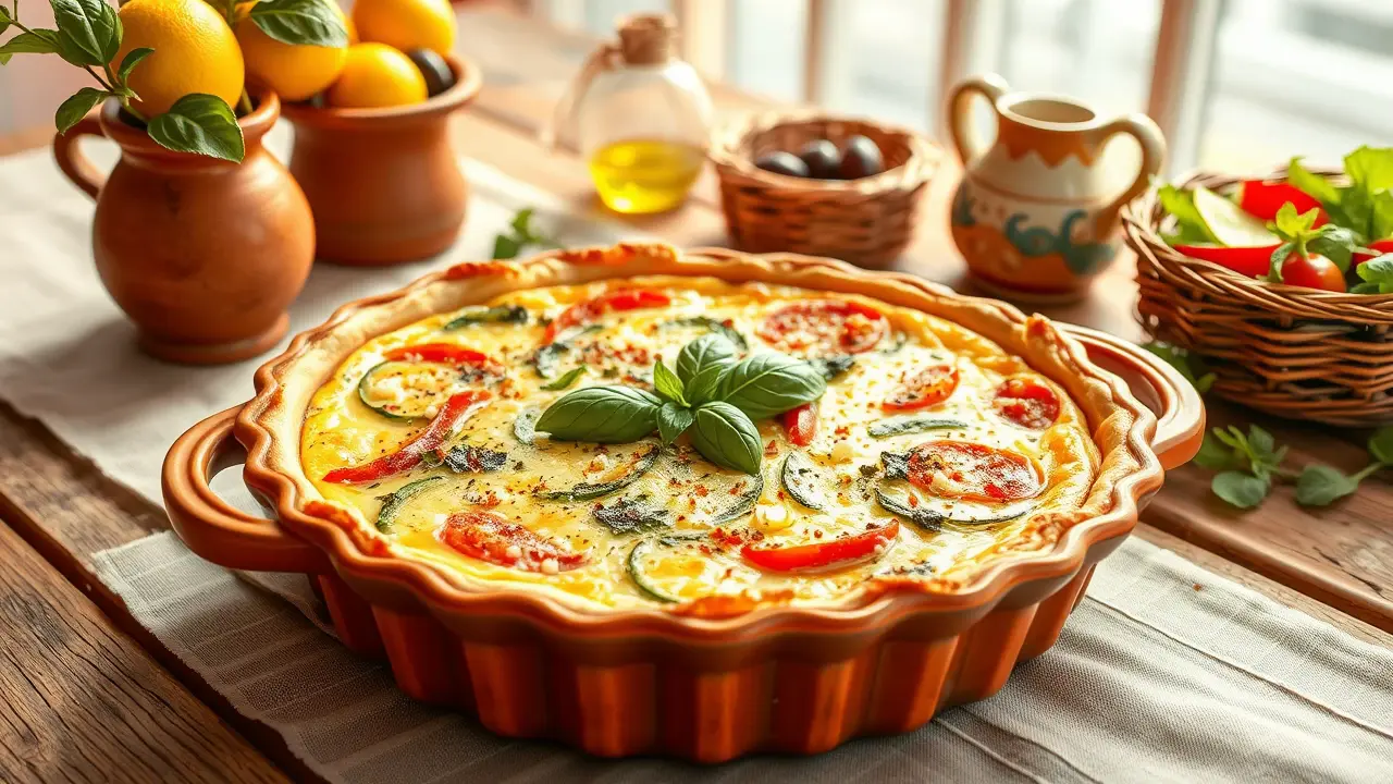 Mediterranean Crustless Gluten Free Quiche