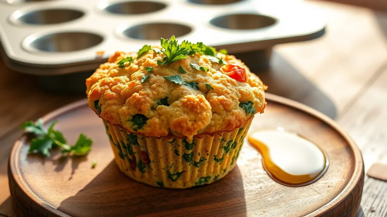 Savory Feta, Spinach, and Pepper Muffins