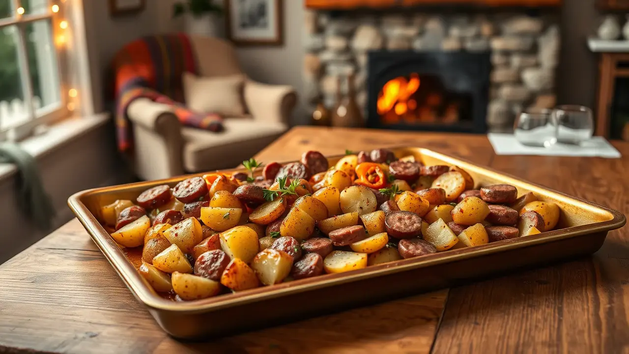 Oven Roasted Smoked Sausage and Potatoes