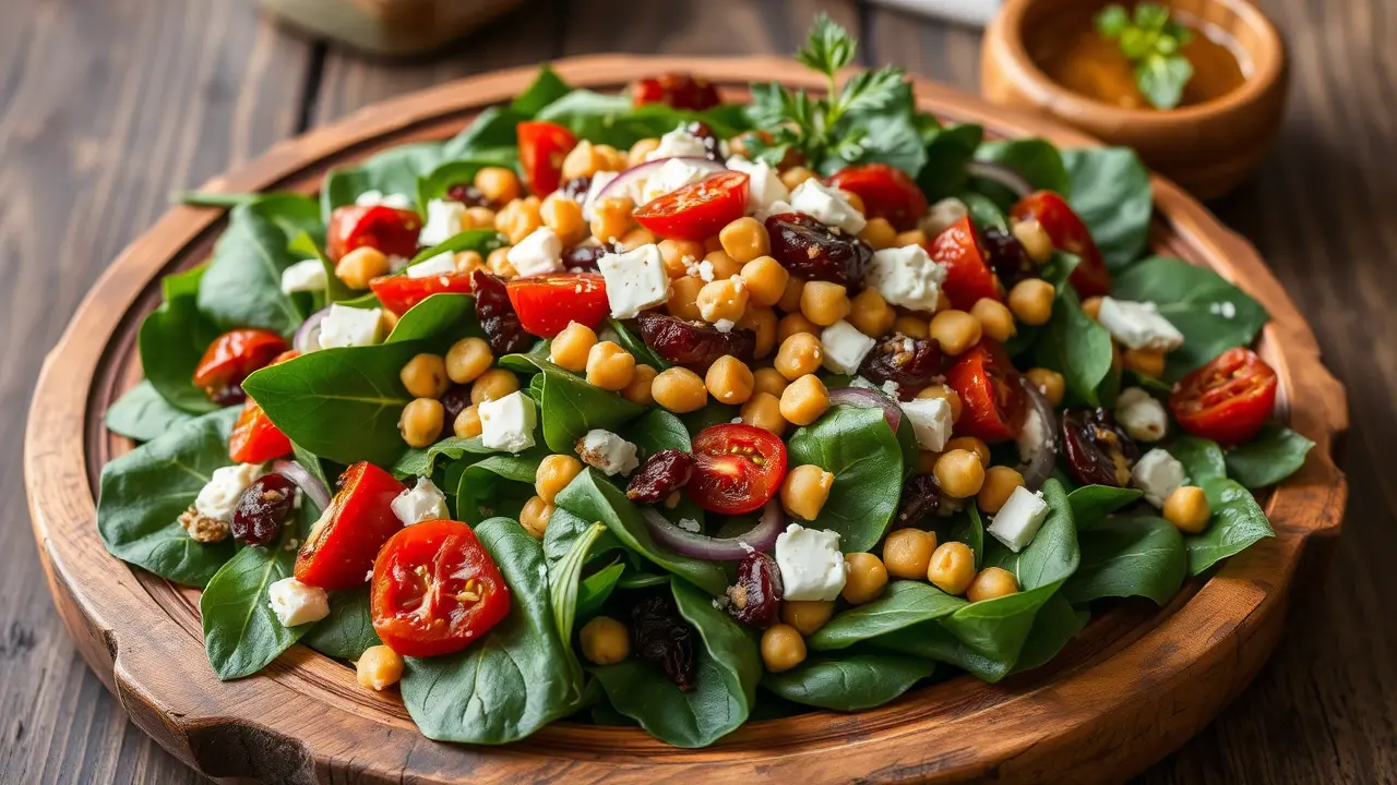 Sicilian Spinach Salad with Sundried Tomatoes