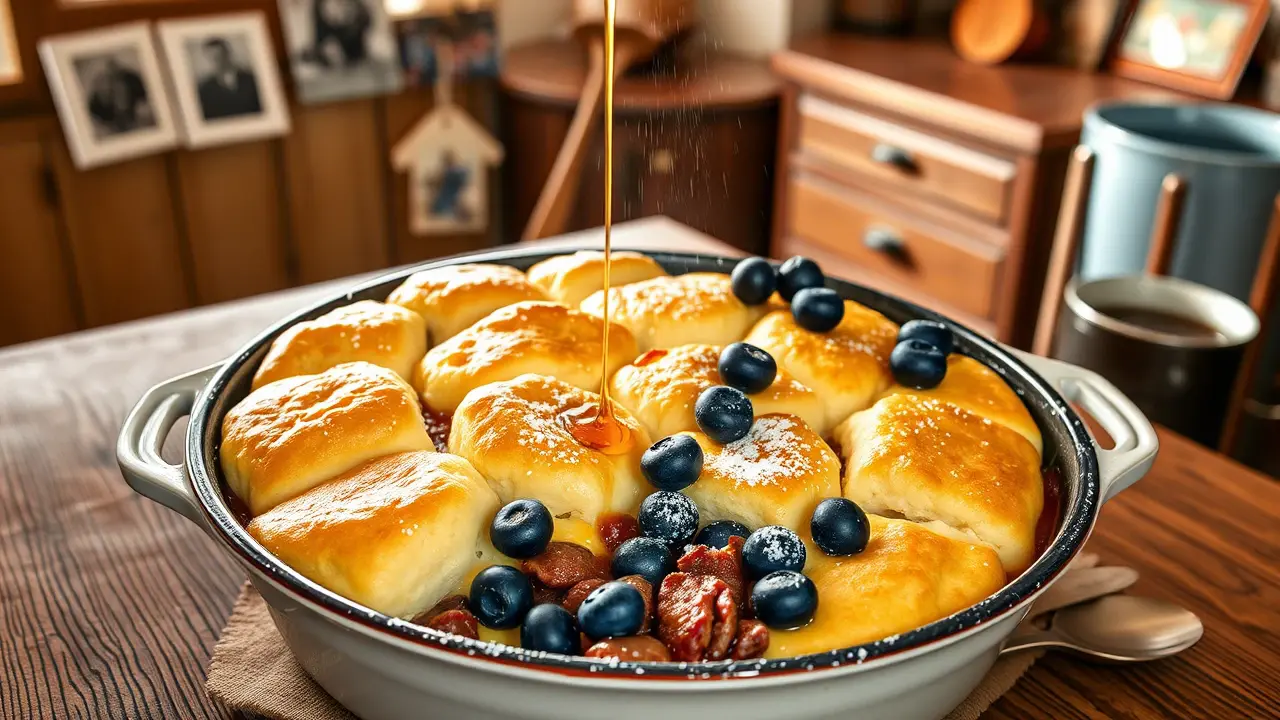 Blueberry Sausage Biscuit Casserole: Savory and Sweet
