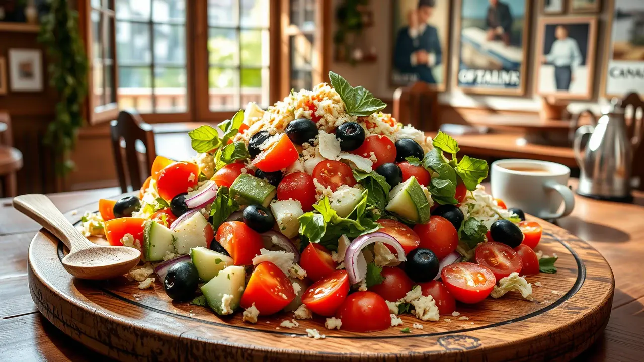 Italian Chopped Salad with Black Olives and Tortilla Chips