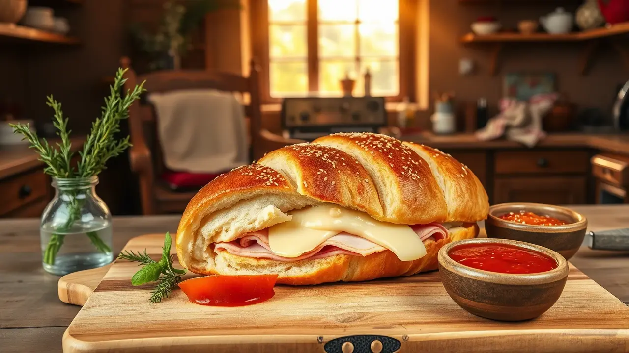 Ham and Swiss Stromboli