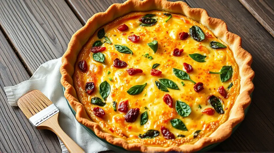 Sundried Tomato and Spinach Quiche