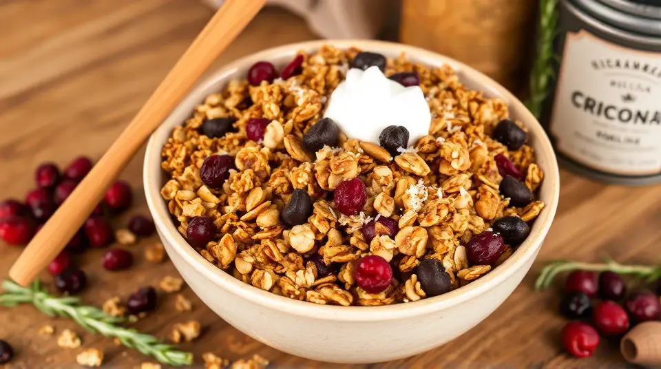 Healthy Homemade Granola with Dried Cranberries
