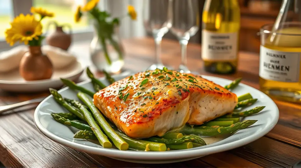 Herbed Butter Salmon and Asparagus