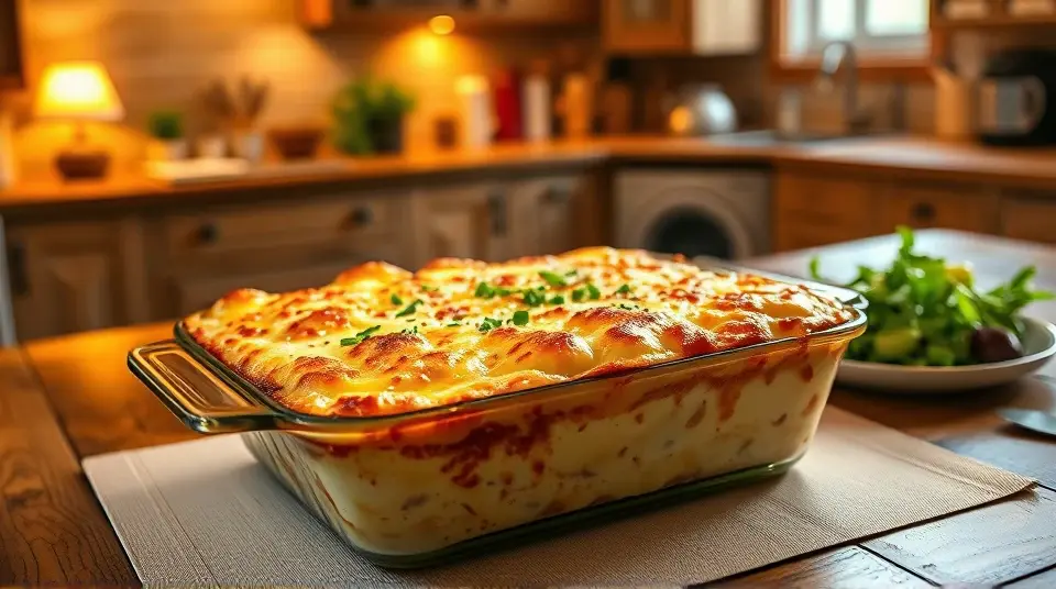 Low Carb Ham and Cauliflower Casserole au Gratin