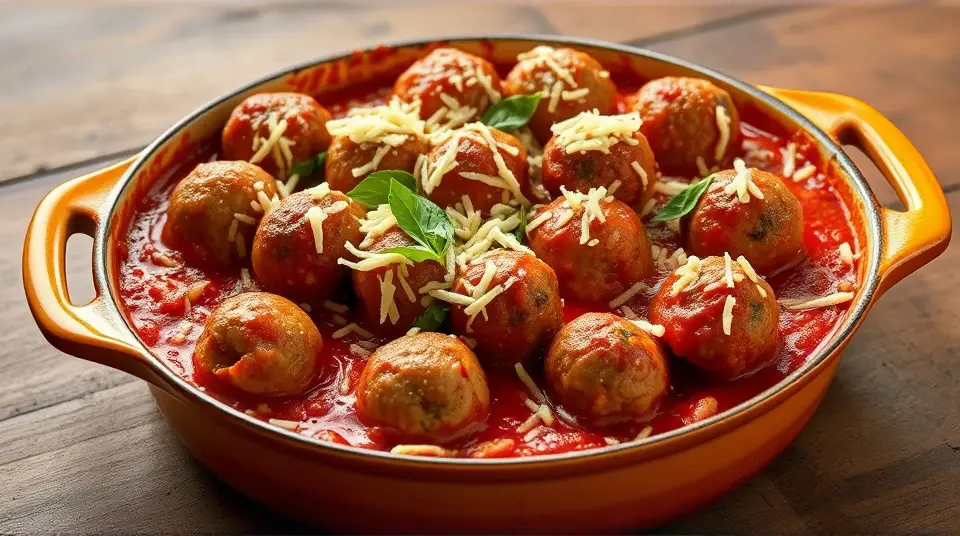 Smoky Mozzarella Meatball Casserole