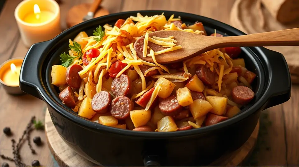 Slow cooker Sausage and Potato Casserole