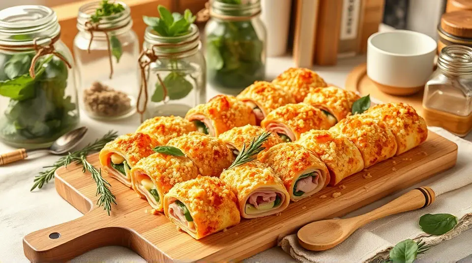 Baked Ham and Cheese Roll ups