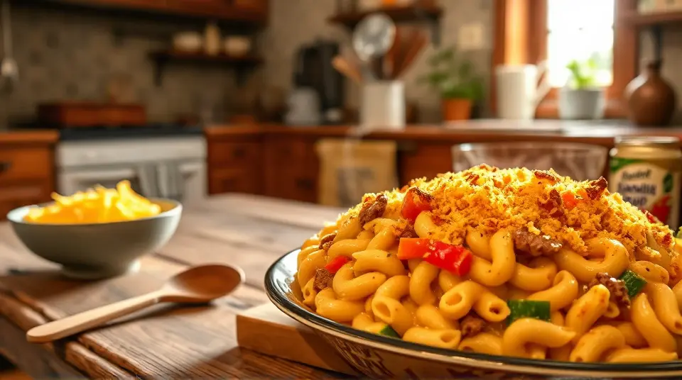 Cozy Macaroni Veggie Bake 🥘🌽
