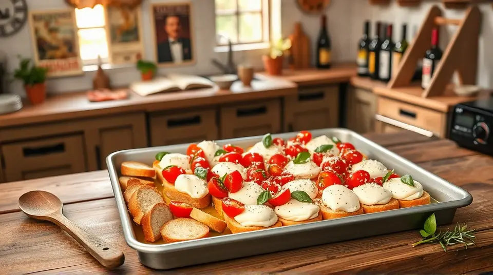 Mozzarella Bruschetta Bake
