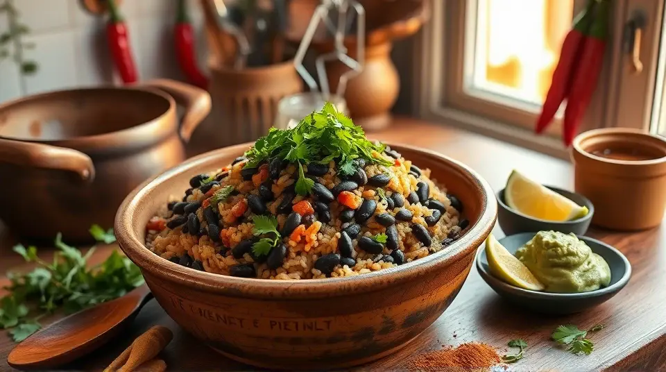 Hearty Black Beans and Rice 🌱🍚