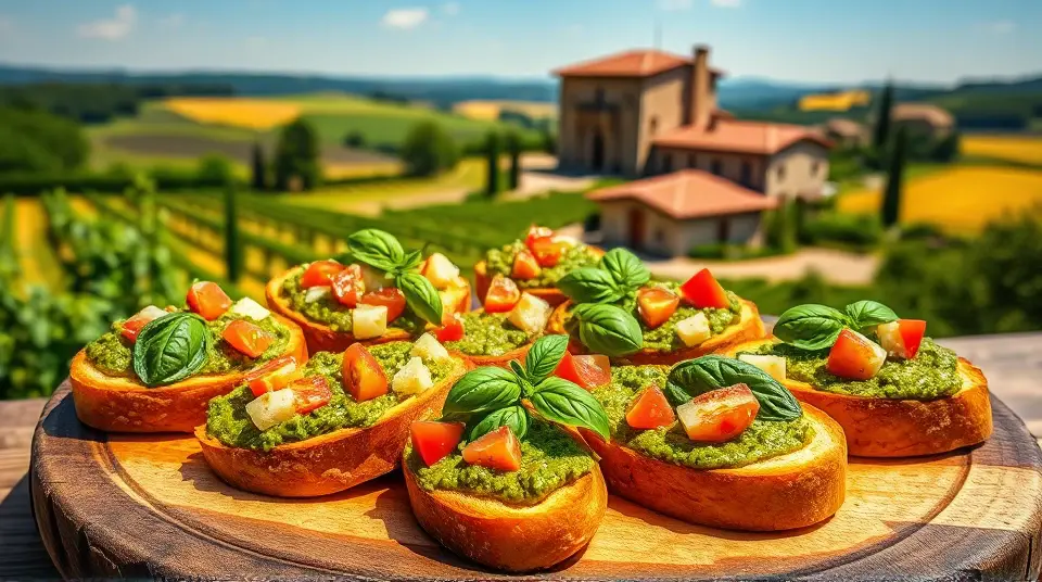 Basil Pesto Bruchetta