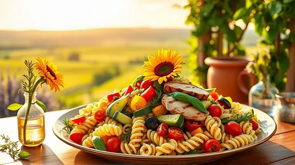 Roasted Veggie Pesto Pasta Salad 🍝🥗
