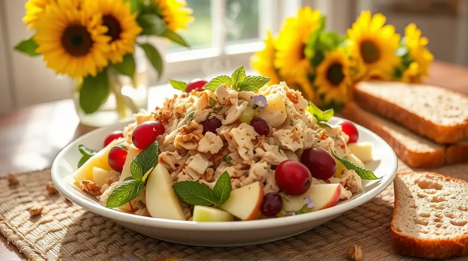 Delightful Chicken Salad with Apples, Grapes, and Walnuts 🥗🍏🍇