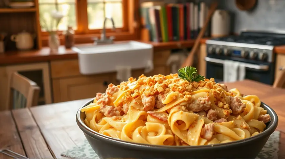 Cozy Ham and Noodles Casserole 🍝🍖