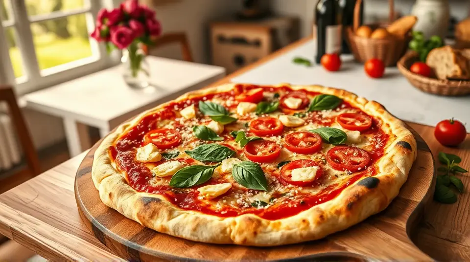 Red, White, and Green Pizza 🍕🍅