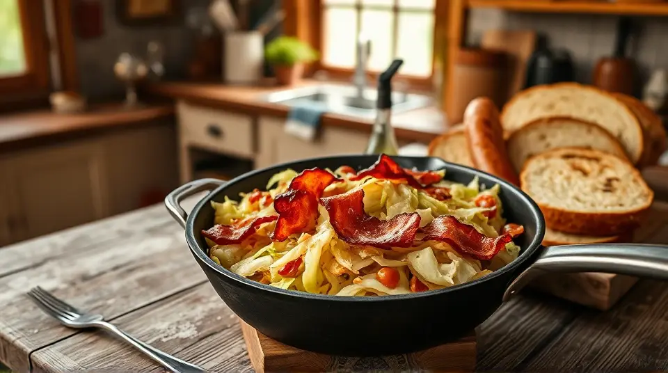 Delicious Fried Cabbage with Bacon 🥓🥬