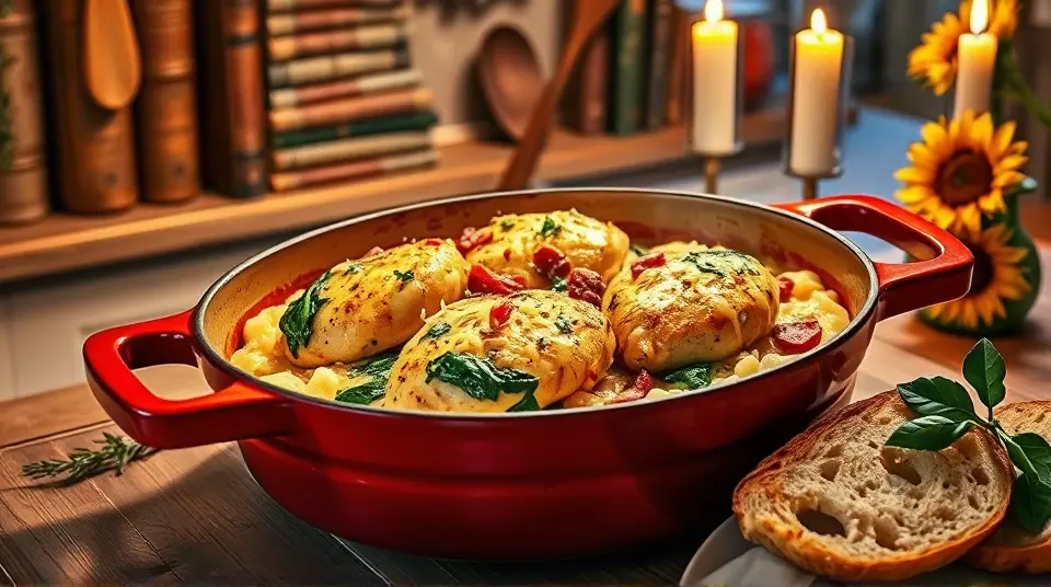 Chicken Florentine Skillet Dinner 🍗🍄