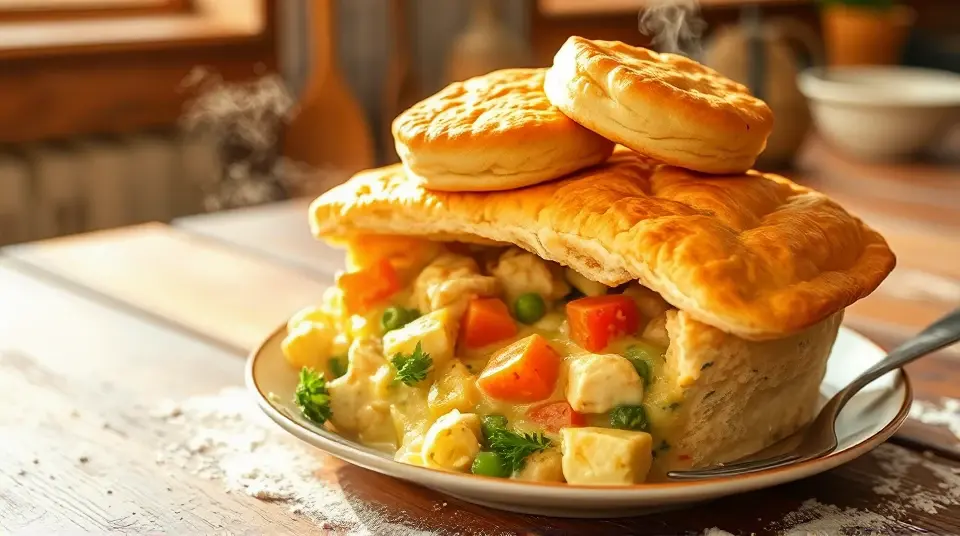 Mom's Fabulous Chicken Pot Pie with Biscuit Crust 🥧🍗