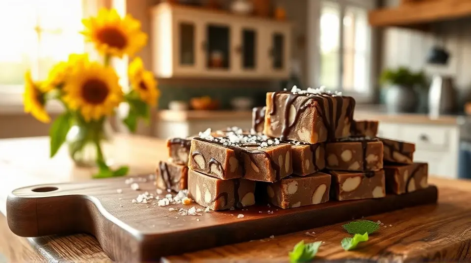 Macadamia Chocolate Fudge with Chocolate Ganache