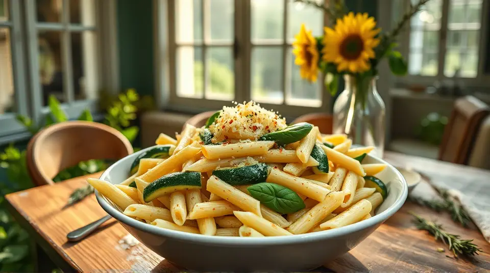 Zucchini Ricotta with Penne