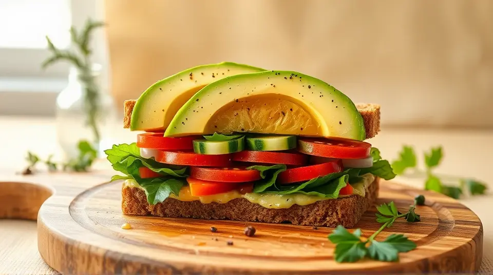 Healthy Veggie Avocado Sandwich