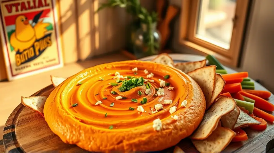 Hot Buffalo Wing Hummus
