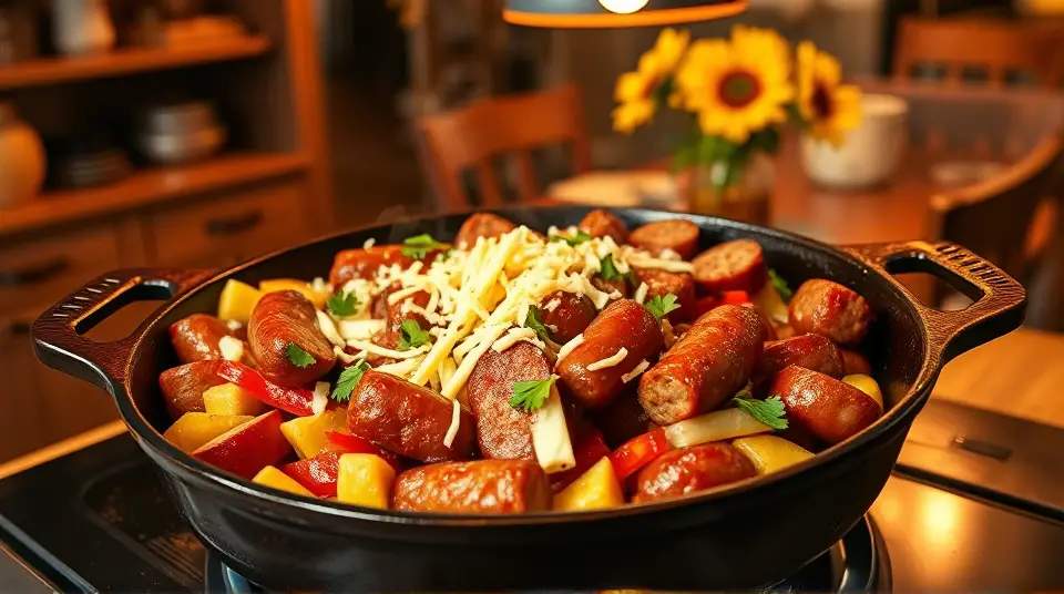 Easy Smoked Sausage Skillet 🍳🌶️