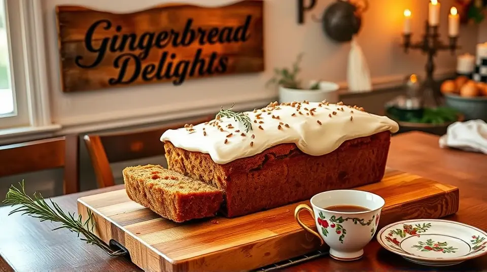 Gingerbread Loaf Cake with Cream Cheese Frosting