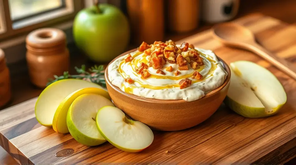 Apple Brickle Dip 🍏🍬 (toffee cream cheese fruit dip)