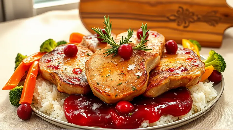 Tangy Cranberry Pork Chops 🍖🍂