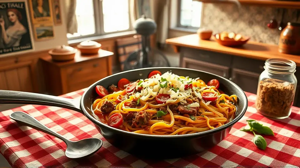 Beefy Italian Ramen Skillet 🍜🇮🇹