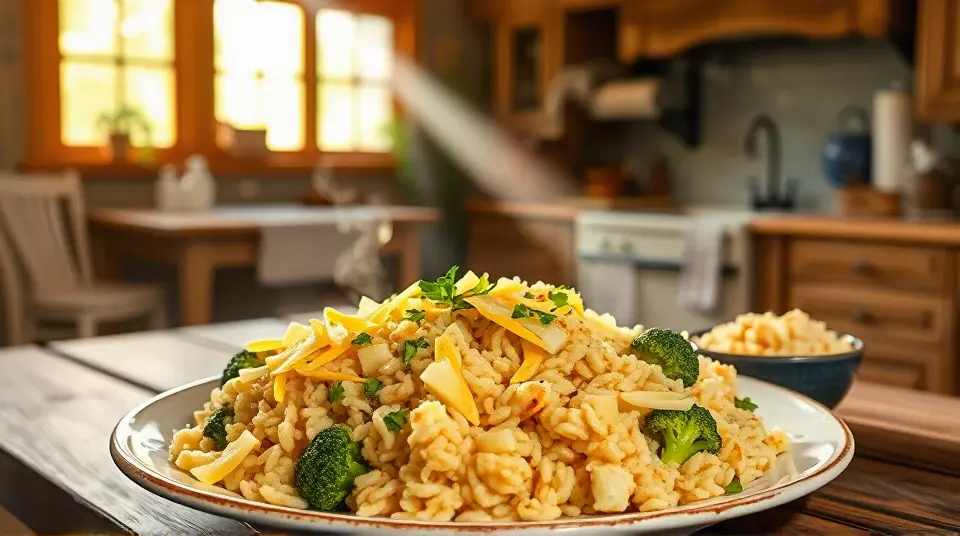 One Pan Broccoli Cheddar Rice