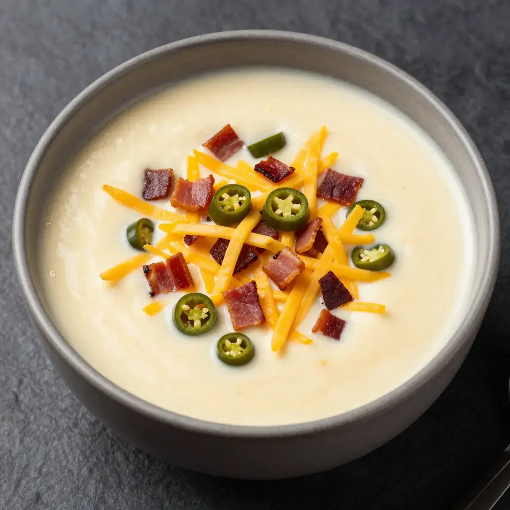 Jalapeno Popper Soup" Cream and spice, why not both?