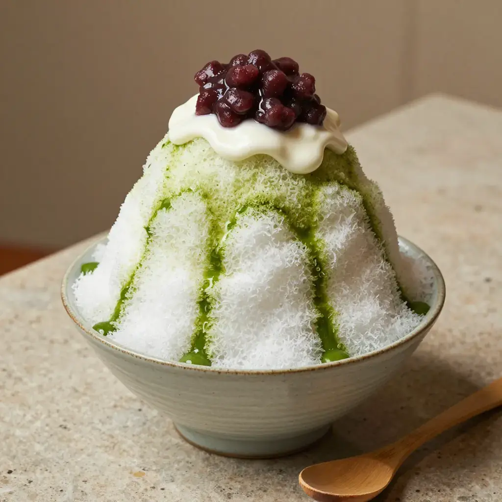 Japanese Matcha Kakigori (抹茶かき氷)