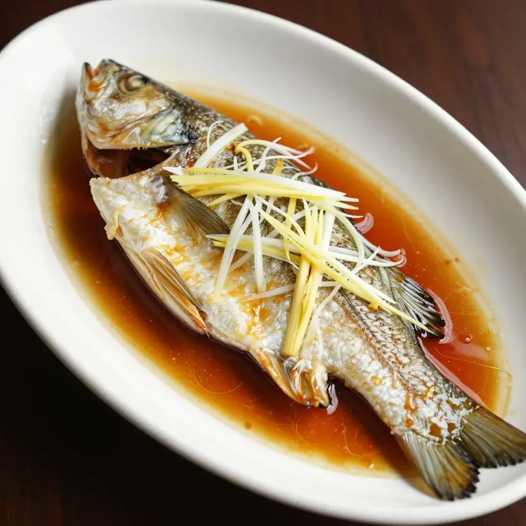 Cantonese Steamed Fish with Ginger and Scallion (清蒸魚)