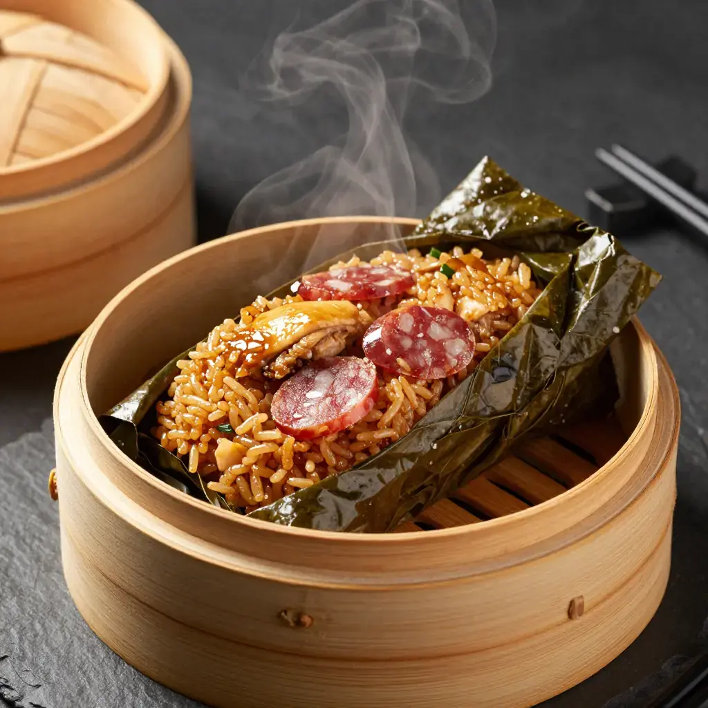 Lo Mai Gai (糯米雞, Lotus Leaf Sticky Rice)
