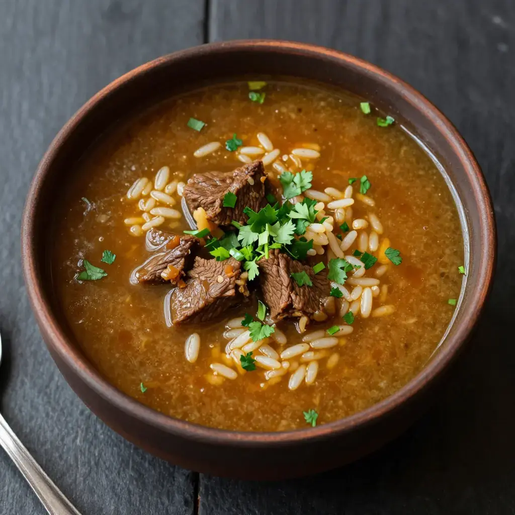 Kharcho (ხარჩო — Georgian Beef and Walnut Rice Soup)