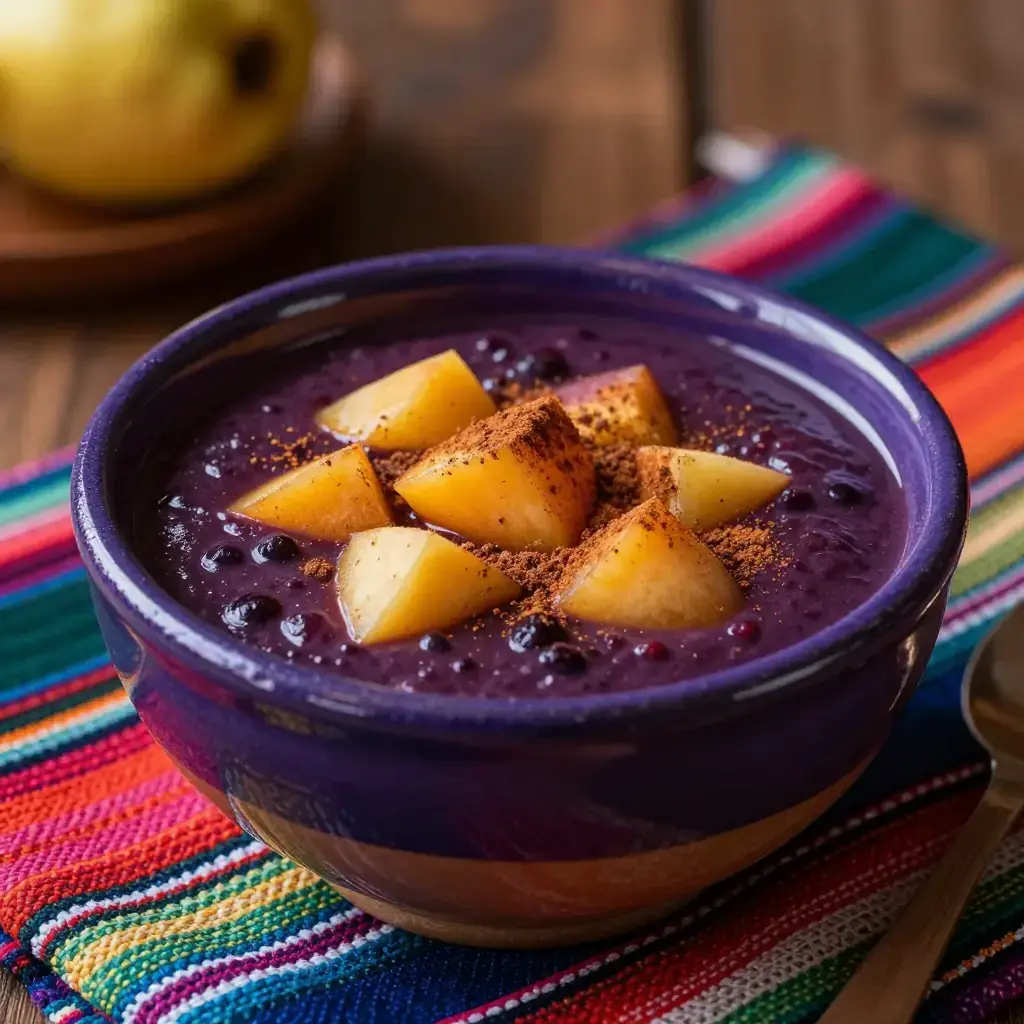 Mazamorra Morada (Peruvian Purple Corn Pudding with Stone Fruit)