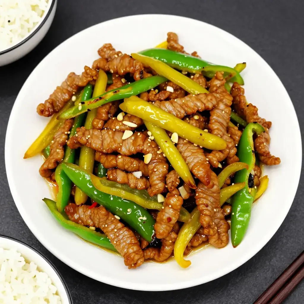 Pao Jiao Chao Rou Si (泡椒炒肉丝 — Hunan Pickled Pepper Pork Strips)