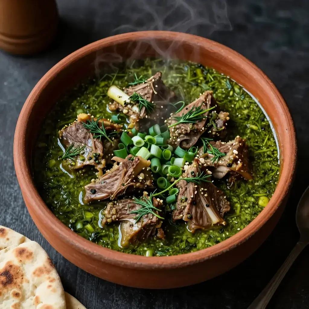 Chakhapuli (ჩახაფული — Georgian Spring Lamb with Tarragon and Tkemali)
