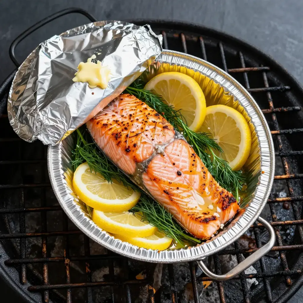 Lax i Foliepåse (Lax i Foliepåse — Swedish Grilled Foil Salmon with Dill and Lemon)